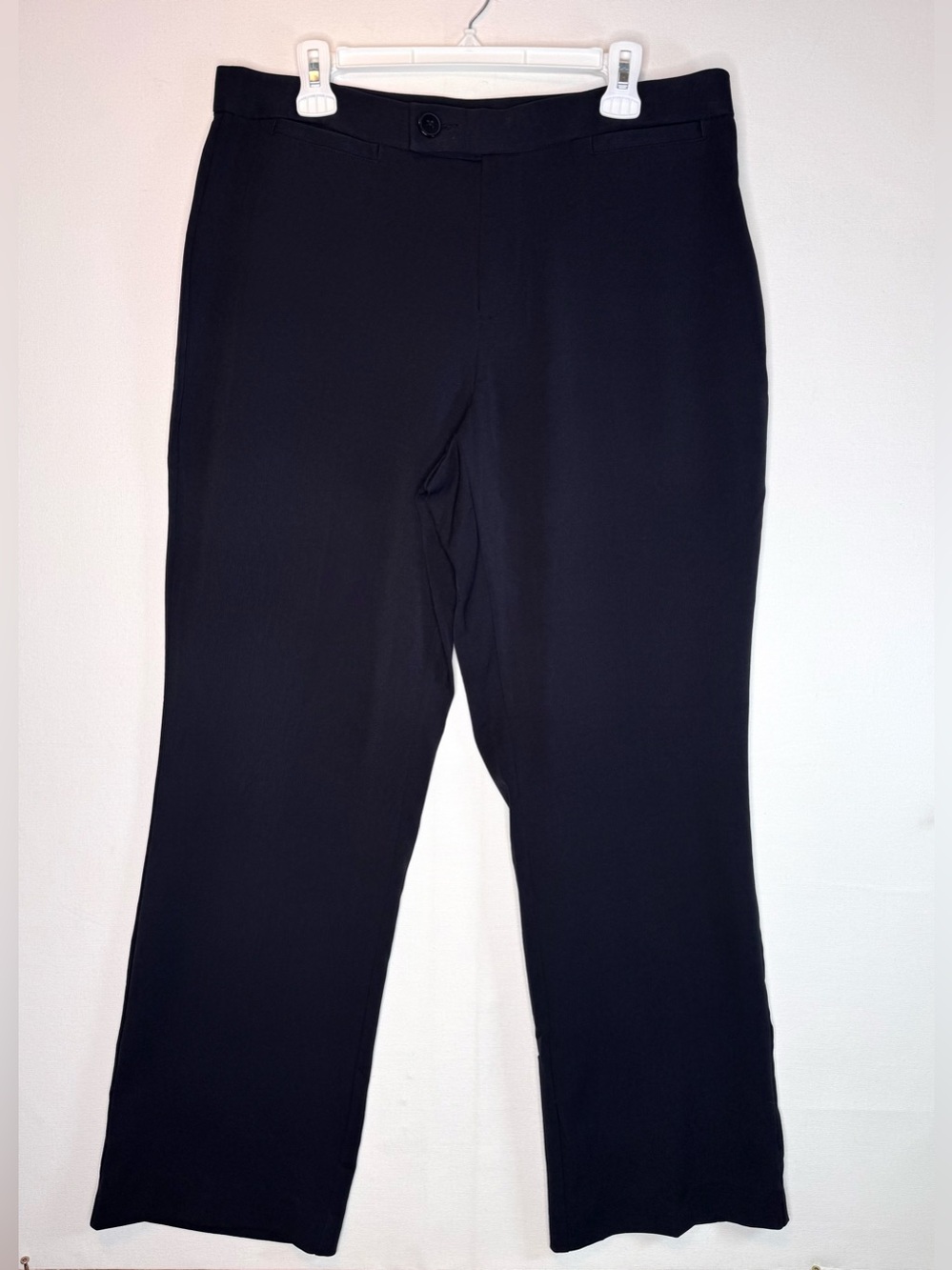 CJ Banks black trousers Sz 14W classic fit high rise straight leg stretch career